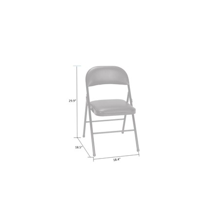 Bridgeport Folding Chair, All Steel, Commercial, Antique Color, Vinyl Pad, PK4 C993BP14ANT4E